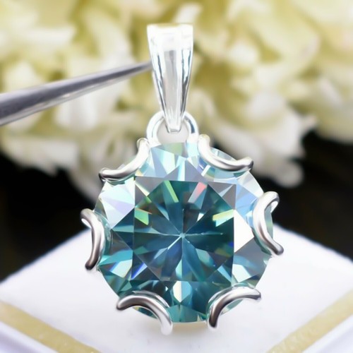 Ciondolo moissanite blu - ciondolo,